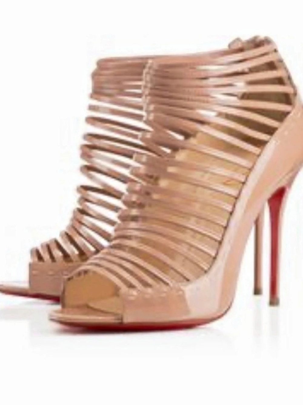 Christian Louboutin Gortika 100 Patent Leather Peep-Toe Ankle Boots 100 Patent